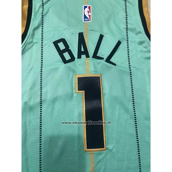 Maglia Bambino Charlotte Hornets LaMelo Ball #1 Citta 2020-21 Verde